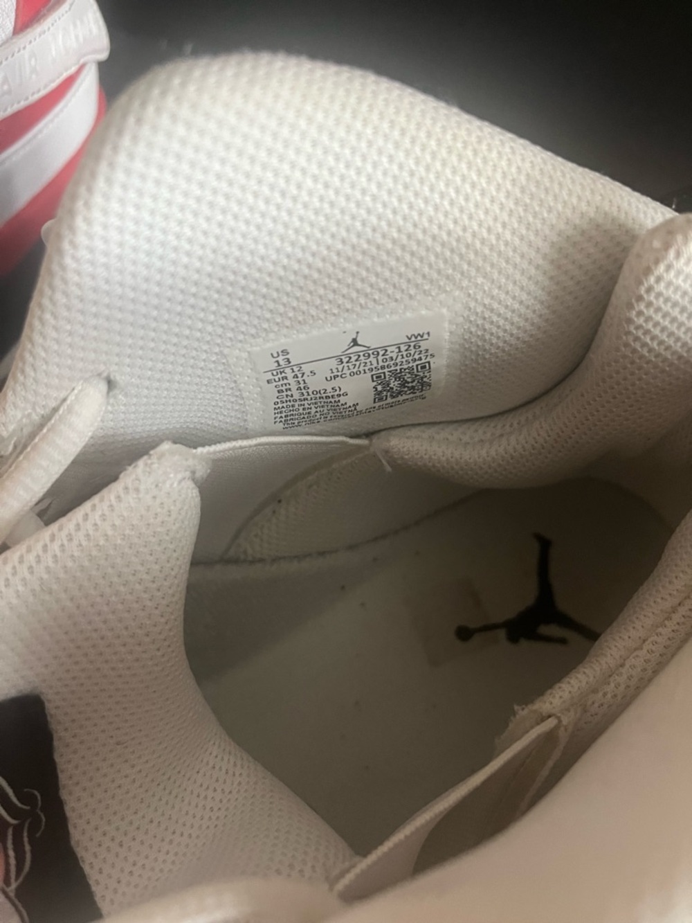 Men’s Red, Black& White Retro-Style Basketball Jordans - Picture 9 of 10